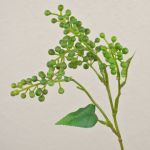 Artificial elderberries branch TEITH with fruits, green, 16"/40cm