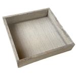Square wooden tray MARTAL, natural-lightly whitewashed, 8"x8"x1.6"/20x20x4cm