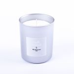 Scented wax candle MIREYA in a glass, vanilla Patchouli, silver, 3.7"/9.3cm, Ø3.1"/7.9cm, 35h