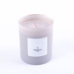 Scented wax candle MIREYA in a glass, fireside, grey, 3.7"/9.3cm, Ø3.1"/7.9cm, 35h