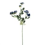 Artificial branch Wild rose FOSETTA, Eco Collection, royal blue, 28"/70cm, Ø1.2"-2"/3-5cm
