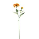 Decorative flower branch zinnia GUNDISINE, Eco Collection, orange-yellow, 26"/65cm, Ø3.5"/9cm