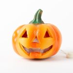 Halloween decoration pumpkin BOOGIE, orange, LED, 13cm, Ø12,5cm