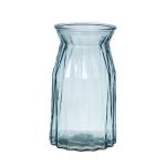 Glass flower vase RUBIE, light blue-clear, 8"/20cm, Ø4.5"/11,5cm