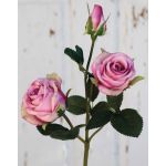 Fake rose DELILAH, pink, 22"/55cm, Ø2.4"/6cm