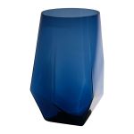 Decorative vase MARSIA made of glass, blue-clear, 15,5cm, Ø10cm