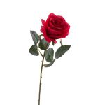 Silk rose spray SIMONY, red, 18"/45cm, Ø3.1"/8cm