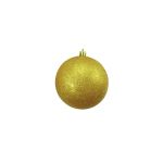 Christmas tree ball ABELIA, 4 pcs, glitter, gold, Ø4"/10cm
