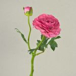 Artificial ranunculus KALEA, pink, 14"/35cm, Ø3.5"/9cm