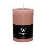 Block candle AURORA, rosewood, 4"/10cm, Ø2.7"/6,8cm, 42h - Made in Germany