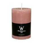 Block candle AURORA, rosewood, 5.5"/14cm, Ø4"/10cm, 100h - Made in Germany
