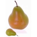Artificial pear BRISHA, green-orange, 4.7"/12cm, Ø3.1"/8cm