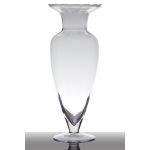 Amphora vase glass KENDRA on pedestal, clear, 13"/32cm, Ø4.9"/12,5cm