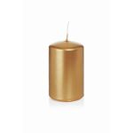 Festive block candle ROSELLA, gold, 3.1"/8cm, Ø2"/5cm, 18h - Made in Germany