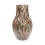 Decorative vase RUSSELL, glass, leopard pattern, gold-brown-blue-clear, 26cm, Ø18cm