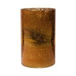 Glass decorative vase RIGOBERTO, gold in the middle, orange-brown-clear, 20cm, Ø12,5cm