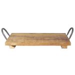 Wooden tray in retro style DIYAR with handle, brown, 16"x8"x1.2"/40x20x3cm