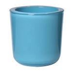 Glass candle holder NICK, turquoise blue, 3"/7,5cm, Ø3"/7,5cm