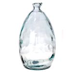 Decorative glass bottle FABRIZIA, recycled, transparent, 11"/28,5cm, Ø6"/16cm