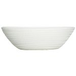 Ceramic fruit bowl little ship TIAM with grooves, white matt, , 16"x6.3"x5"/41x16x13cm