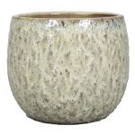 Flower pot made of ceramic NOREEN, speckled, cream-brown, 4"/10,2cm, Ø4.5"/11,5cm