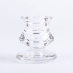 Glass candle holder YURENA for tapered candles, clear, 2.4"/6cm, Ø2"/5cm
