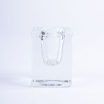 Square glass candleholder SOLUNA for dinner candles, transparent, 1.6"x1.6"x2.4"/4x4x6cm