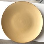 Round serving tray JEFFERSON, synthetic, gold, 2"/5cm, Ø18"/45cm