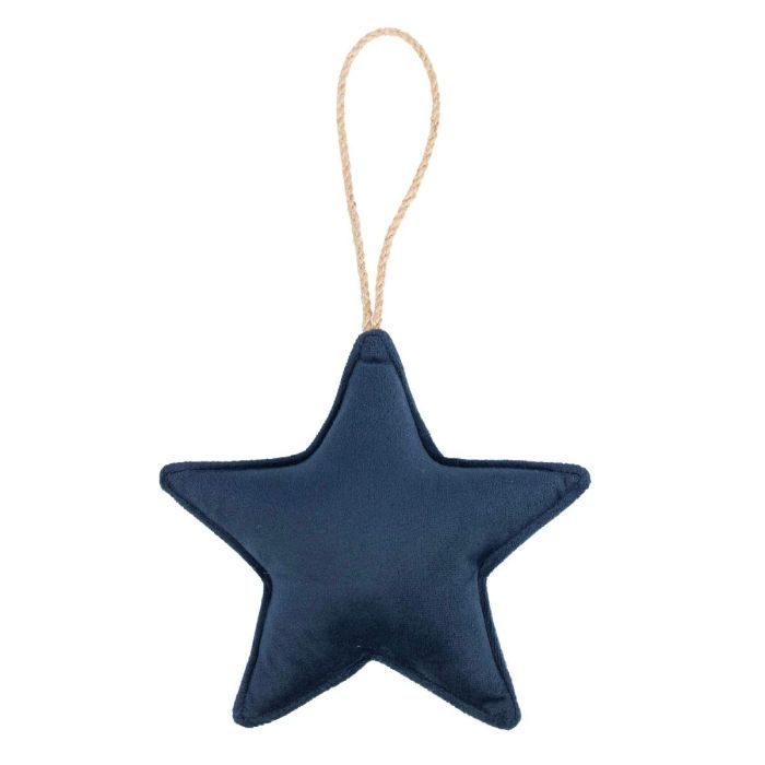 Velvet Decorative star hanger EYRUN, hanging cord, navy blue, Ø6.3"/16cm