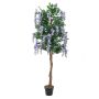 Artificial Wisteria LESLIE, real stems, blooms, purple, 6ft/180cm