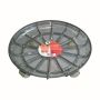 Round plastic plant pot saucer DUNIK, on castors, grey, 3.9"/10cm, Ø14"/36cm