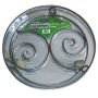 Round plastic plant pot saucer DUNIK, patterned, with wheels, grey, 3.5"/9cm, Ø13"/32cm