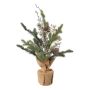 Artificial arrangement of fir and rosehip MUSMO in a jute bag, cones, green-gold, 18"/45cm