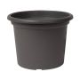 Round flowerpot VENERA made of recycled plastic, with holes, anthracite, 7"/19cm, Ø10"/25cm