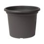 Round flowerpot VENERA made of recycled plastic, with holes, anthracite, 12"/30cm, Ø16"/40cm
