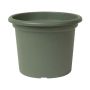 Round flowerpot VENERA made of recycled plastic, with holes, sage green, 10"/26cm, Ø14"/35cm