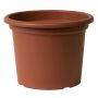 Round flowerpot VENERA made of recycled plastic, with holes, terracotta, 6"/15cm, Ø8"/20cm