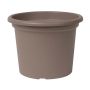 Round flowerpot VENERA made of recycled plastic, with holes, taupe, 10"/26cm, Ø14"/35cm