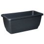 Flower box URMINA made of plastic, with holes, anthracite, 19"x7"x6"/49,5x19x16,5cm