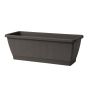 Balcony planter box OPHIRA made of recycled plastic, water reservoir, coaster, anthracite, 15"x8"x7"/39x19,5x17,5cm