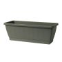 Balcony planter box OPHIRA made of recycled plastic, water reservoir, coaster, sage green, 31"x8"x7"/79,5x19,5x17,5cm