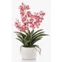 Artificial Vanda orchid PAVRA in ceramic pot, roots, fuchsia-white, 24"/60cm