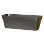 Rectangular flower box VINAYA made of plastic, with holes, anthracite, 19"x7"x6"/49,5x18x16,5cm