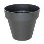 Round flowerpot VINAYA made of plastic, with holes, anthracite, 11"/27cm, Ø12"/30cm