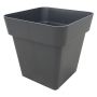 Square flowerpot VINAYA made of plastic, with holes, anthracite, 16"x16"x16"/40x40x40cm