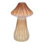 Flower vase RATBURGA, mushroom shape, ceramic, grooves, brown-beige, 16cm, Ø9cm