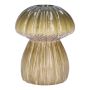 Ceramic vase REFELINDE, mushroom shape, grooves, green-beige, 12cm, Ø9,5cm