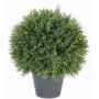 Artificial Cypress ball SIMONA, in planter, 16"/40cm, Ø12"/30cm