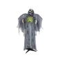 Halloween decoration angel of death skeleton HALDOR with wings, movement and sound function, LEDs, grey, 100x60x175cm