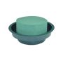 OASIS® Ideal Wet floral foam Cylinder in plastic bowl, green, 2"/5cm, Ø4.7"/12cm